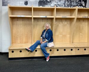 Bobbi in the dressing room