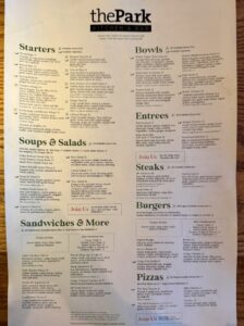 The menu