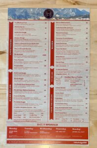 The menu