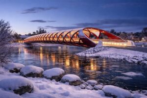 Peace bridge in winter